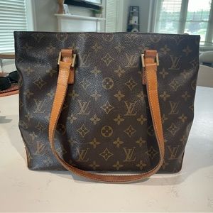 Authentic Louis Vuitton Monogram Cabas Piano Shoulder Tote Bag